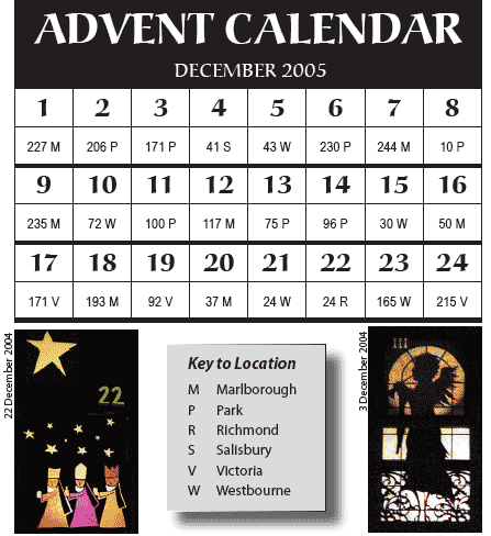 location map of Avenues Advent Calendar